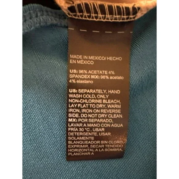 NWT Chicos Travelers Asym Colorblock Tunic Scandi Blue Short Sleeve Top XXL - Picture 5 of 8